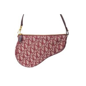 Dior Christian Hobo Saddle Red Burgundy Bag Shoulder One Trotter